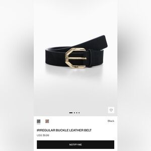 Mango Black Belt with Gold Irregular Buckle